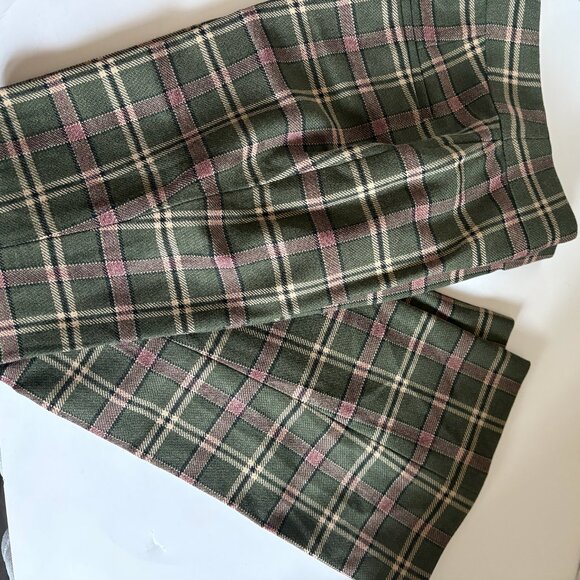 Wilfred Plaid Wool Pants, Size 00, Olive & Blush - Picture 6 of 9